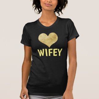 EHEFRAU WIFEY CHRISTMAS GLITZER HERZ T - SHIRT