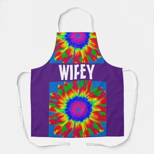 EHEFRAU WIFEY GEFÄRBTE KRAWATTE KÜCHE SCHÜRZE (Vorderseite)