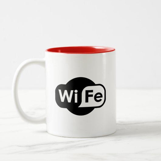 Ehefrau - WiFi Parody Zweifarbige Tasse (Links)