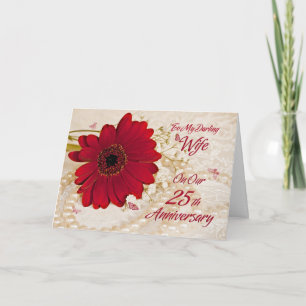 Ehefrau zum 25. Hochzeitstag, eine Margerite Karte
