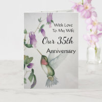 Ehefrau zum 35. Jahrestag Hübsch Hummingbird