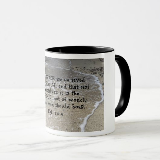 Ehefrauen 2:8-9 Denn durch Gnade seid ihr durch ge Tasse (VorderseiteRechts)