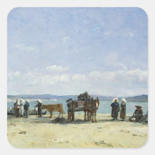 Ehefrauen der bretonischen Fischer 1870-73 (Öl auf Quadratischer Aufkleber