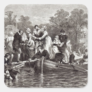 Ehefrauen für die Siedler bei Jamestown Quadratischer Aufkleber