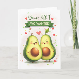 Ehegatte Jahrestag Niedlichen Avocado Pun Alles I  Karte
