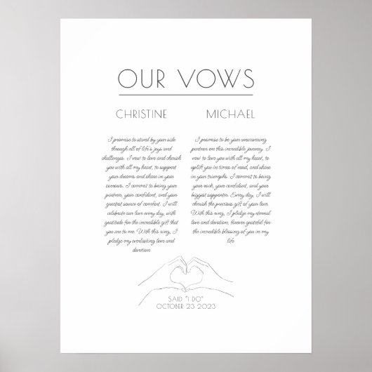 Ehegatten | Geschenk zum ersten Jahrestag Poster (Vorne)