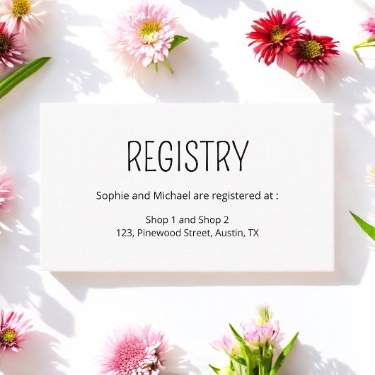 Ehegeschenkregister Schwarz-weiß Begleitkarte