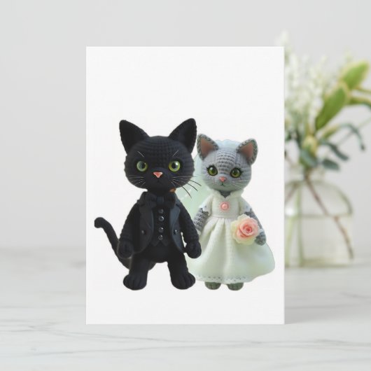 Ehekatzen Save The Date (Stehend Vorderseite)