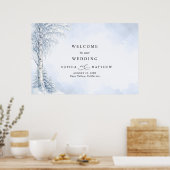 Eheliche Begrüßung mit gefrorenem Birkenbaum Poster (Küche)