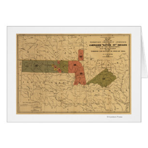 Ehemalige Grenzen von Cherokee "Nation of"-Amerika