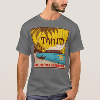 Ehemalige Tahiti-Bungalows-Reise-Andenken-Gepäckan T-Shirt