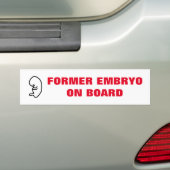Ehemaliger Embryo an Bord Autoaufkleber (Auf Auto)