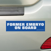 Ehemaliger Embryo an Bord Autoaufkleber (Auf Auto)