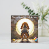 Ehemaliger Hund - Ostern Feiertagskarte (Stehend Vorderseite)