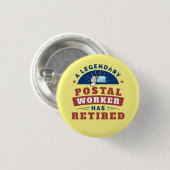 Ehemaliger Postmitarbeiter Briefträger Ruhestand A Button (Vorne & Hinten)