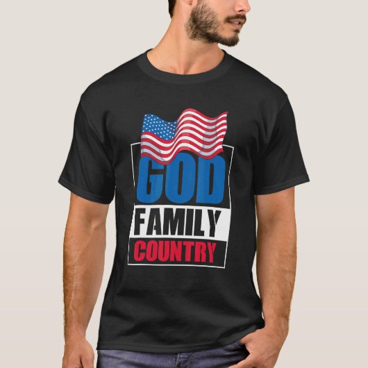 Ehemaliger Soldat der Familie, Patriot Us Flaggenm T-Shirt (Vorderseite)