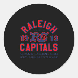 Ehemaliges Raleigh Capitals Vintage-Baseballteam T Runder Aufkleber