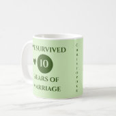Ehemann 10 Jahre Ehe Jahr Grün Kaffeetasse (Vorderseite Links)