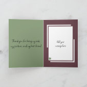 Ehemann 10. Jubiläum Eulen grün bordeauxrot Karte (Innenseite)