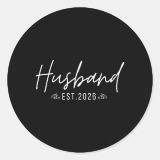 Ehemann 2026 Verheiratete Paare Hochzeit Runder Aufkleber