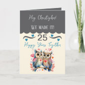 Ehemann 25. Jubiläumsaugen graublau Karte (Vorderseite)