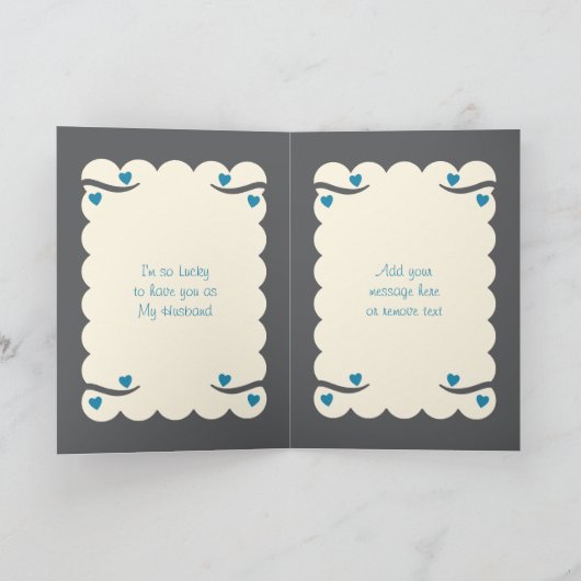 Ehemann 25. Jubiläumsaugen graublau Karte (Innenseite)