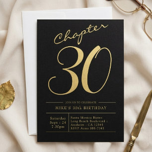 Ehemann 30. Geburtstag 30 Jahre Schwarz Gold Party Einladung