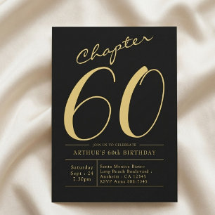 Ehemann 60. Geburtstag 60 Jahre alte schwarze Gold Einladung