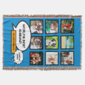 Ehemann 9 Foto Collage Comic Book Fun Blue Decke (Vorderseite)