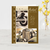Ehemann an Ihrem Geburtstag Oldtimer Karte (Gelbe Blume)