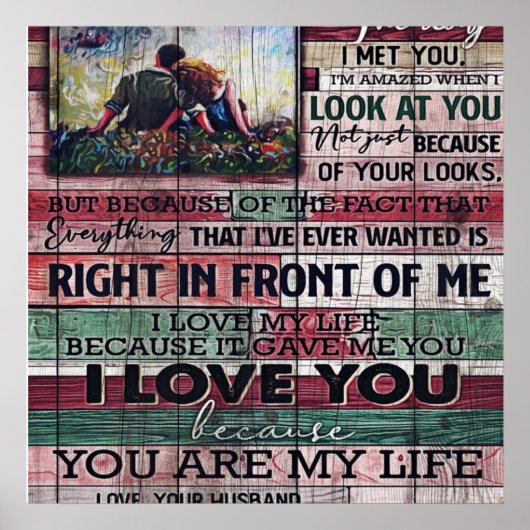 Ehemann auf meine Ehefrau | Liebe Quotes-Geschenk Poster (Vorne)