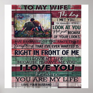 Ehemann auf meine Ehefrau   Liebe Quotes-Geschenk Poster