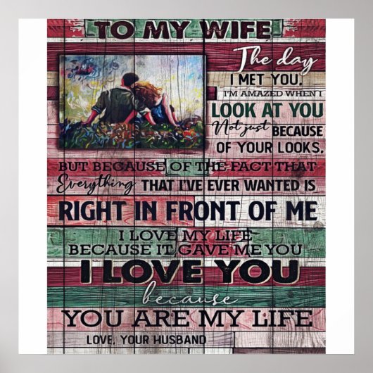 Ehemann auf meine Ehefrau | Liebe Quotes-Geschenk Poster (Vorne)