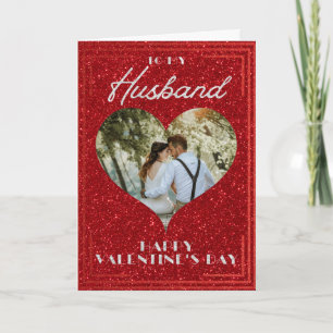 Ehemann benutzerdefinierte Foto Glitter Valentinst Karte