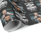 Ehemann Daddy Foto Collage Vatertag Geschenkpapier (Rolleneckpunkt)