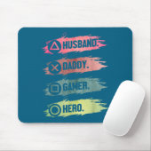 Ehemann Daddy Gamer Held Gaming-Design Mousepad (Mit Mouse)