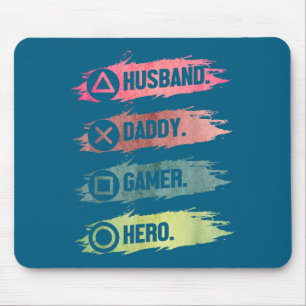 Ehemann Daddy Gamer Held Gaming-Design Mousepad