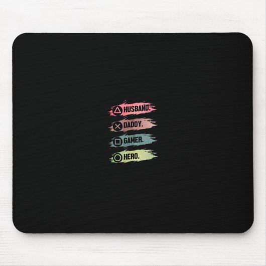 Ehemann Daddy Gamer Held Lustig Gaming Vater Vater Mousepad (Vorne)