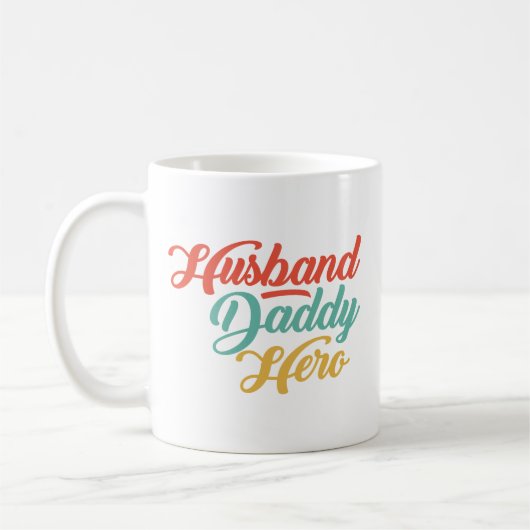 Ehemann, Daddy, Held Kaffeetasse (Links)