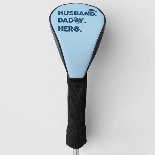 Ehemann. Daddy. Held. Retro-Grafik Golf Headcover (Vorderseite)