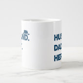 Ehemann. Daddy. Held. Retro-Grafik Jumbo-Tasse (Vorderseite)