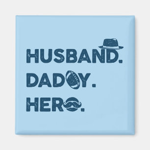 Ehemann. Daddy. Held. Retro-Grafik Magnet