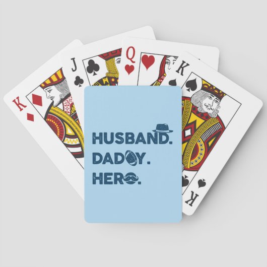 Ehemann. Daddy. Held. Retro-Grafik Spielkarten (Rückseite)