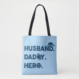 Ehemann. Daddy. Held. Retro-Grafik Tasche