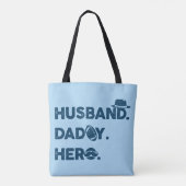 Ehemann. Daddy. Held. Retro-Grafik Tasche (Rückseite)