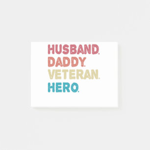 Ehemann Daddy Veteran Held Lustig Cooler Vater Ret Post-it Klebezettel