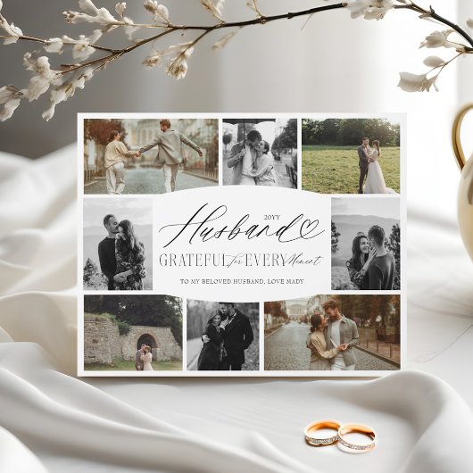 Ehemann dankbar für jeden Augenblick Foto Collage Fotoplatte