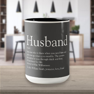 Ehemann-Definitionszitat Modern Grau Zweifarbige Tasse