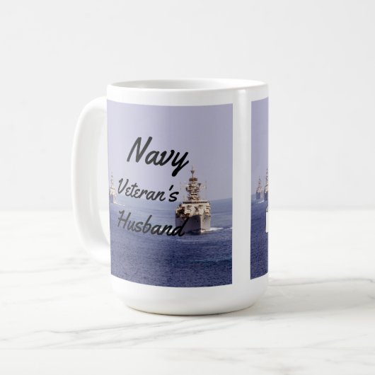 Ehemann der Marine Veteran Kaffeetasse (Vorderseite Links)