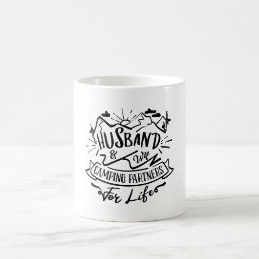 Ehemann & Ehefrau Camping Partner für das Leben Kaffeetasse (Mittel)
